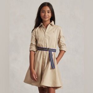NWOT Ralph Lauren belted cotton chino shirtdress
